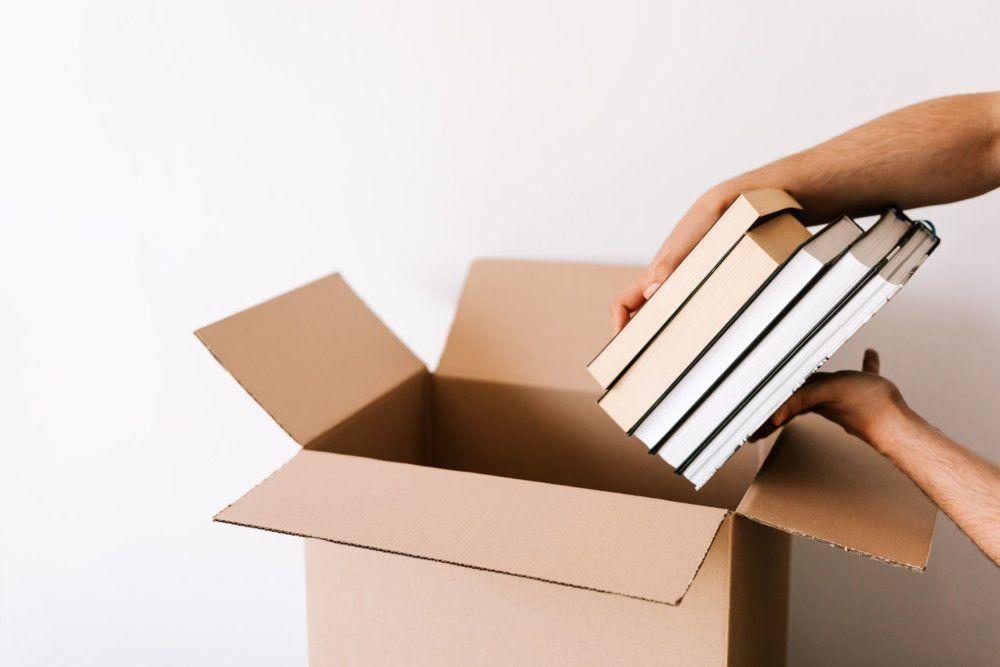 Packing books into the box